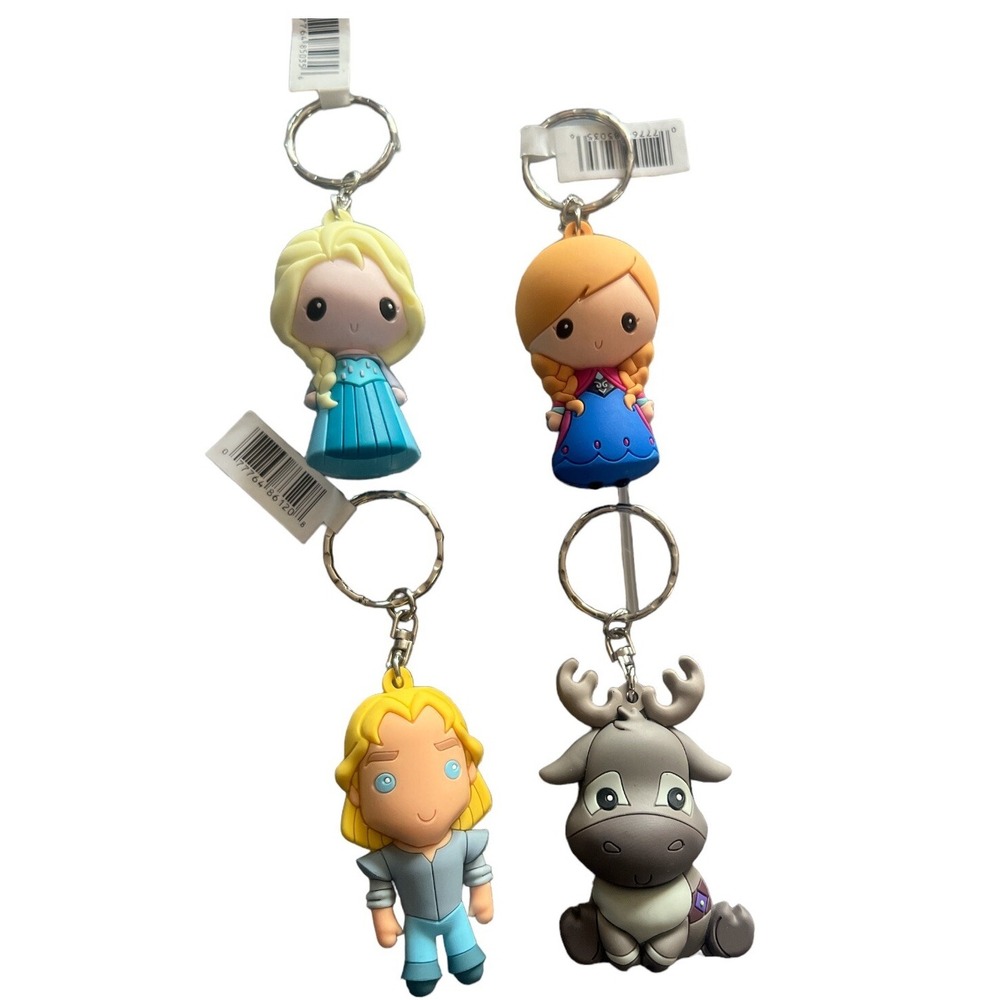 Monogram Frozen Figural Keychain Lot Anna And Elsa Princess Reindeer Lot 4